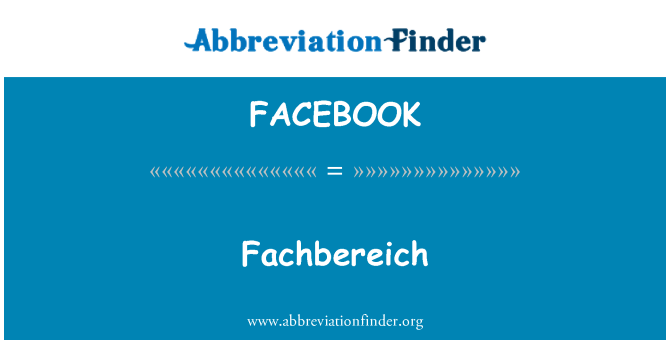 FACEBOOK: Fachbereich
