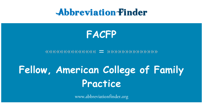 FACFP: Hội viên, người Mỹ trường cao đẳng của gia đình thực hành