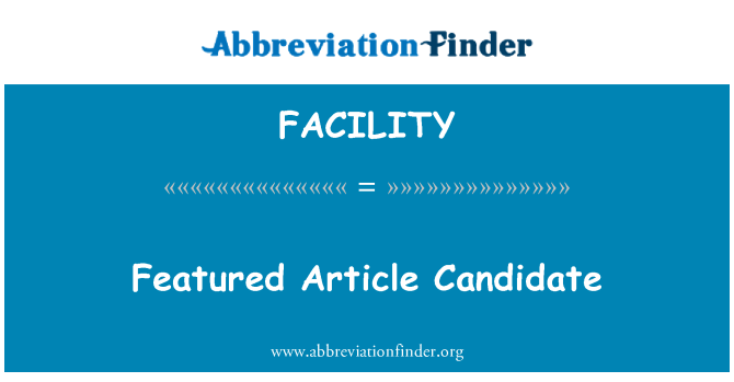 FACILITY: Atik en kandida