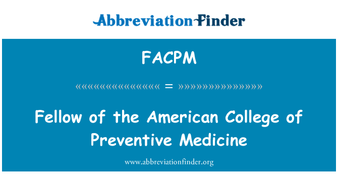 FACPM: Collègues de kolèj Ameriken de Prévention medikaman
