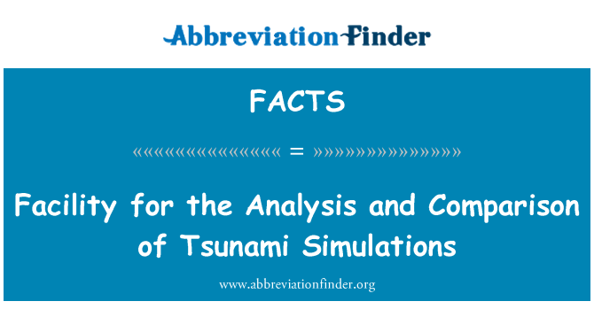 FACTS: Objekt za analize in primerjavo cunami simulacij