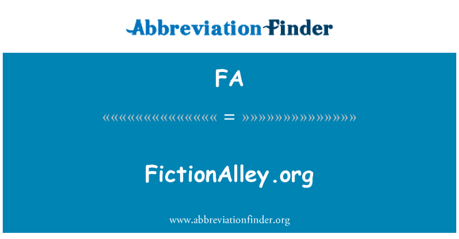 FA: FictionAlley.org