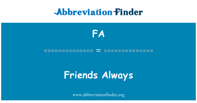 FA: أصدقاء دائماً