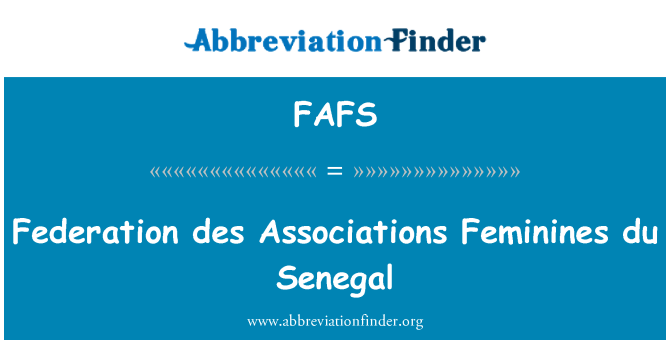 FAFS: Federasyon des unions Feminines du Senegal