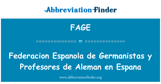 FAGE: Federacion Espanola de Germanistas y Profesores de Aleman bò sous Espana