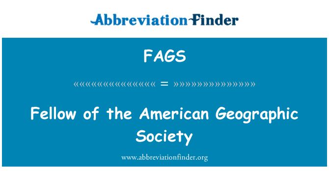 FAGS: Ameerika geograafilise Seltsi