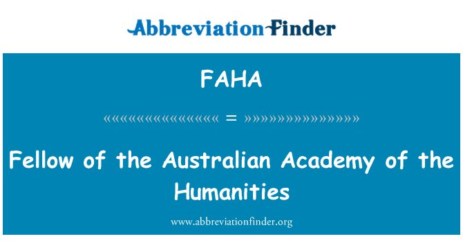 FAHA: Mitglied der Australian Academy of the Humanities