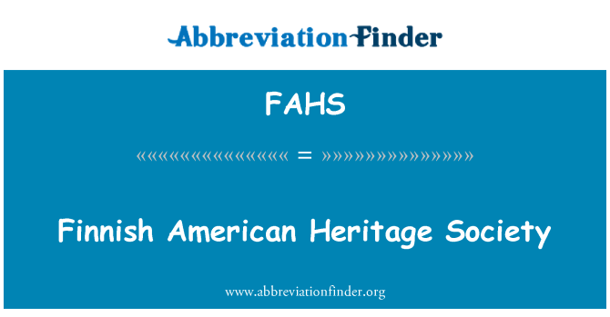 FAHS: Société finlandaise American Heritage