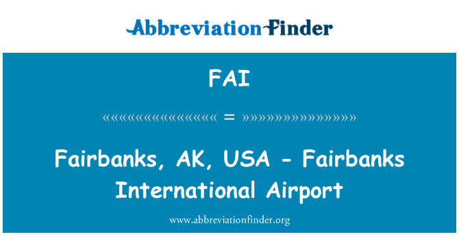 FAI: Fairbanks, AK, USA - Fairbanks internasjonale lufthavn