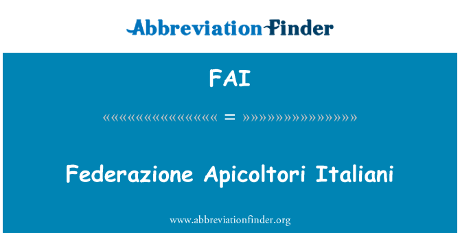 FAI: Federazione Apicoltori Italiani