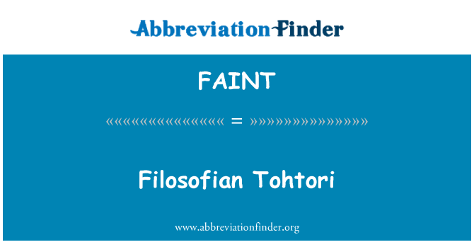 FAINT: Filosofian Tohtori