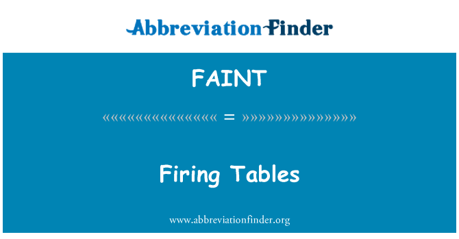 FAINT: 射击表