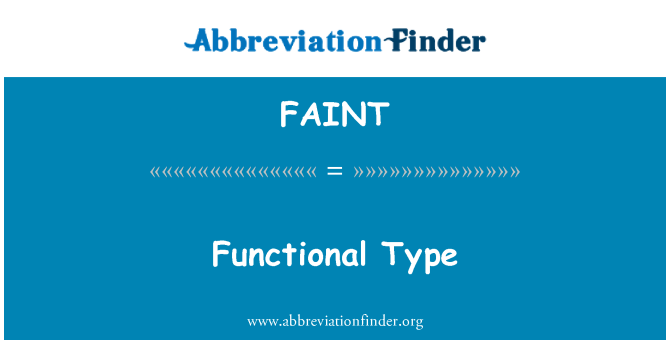 FAINT: Jenis yang berfungsi