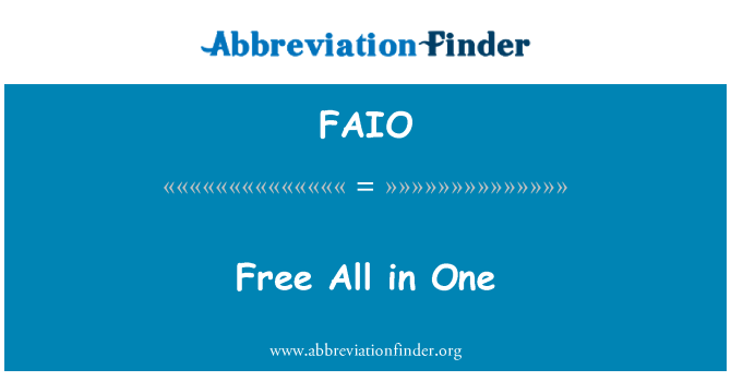 FAIO: Kostenlose All in One