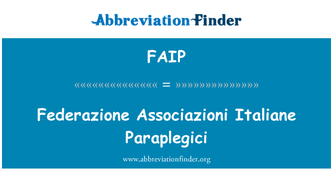 FAIP: Federazione Associazioni Italiane Paraplegici