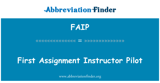 FAIP: Pertama tugas instruktur Pilot