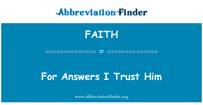 FAITH: Pou reponn mwen kwè l