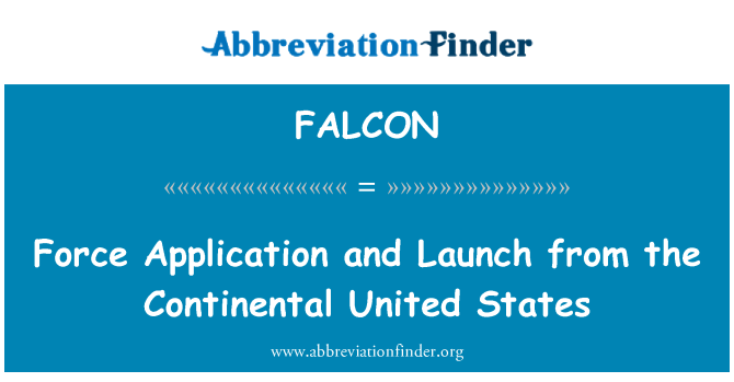 FALCON: Fòs aplikasyon Et anlanse kontinantal nan men Etazini
