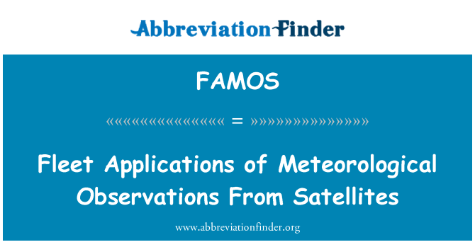 FAMOS: Flotte applicazioni delle osservazioni meteorologiche da satelliti