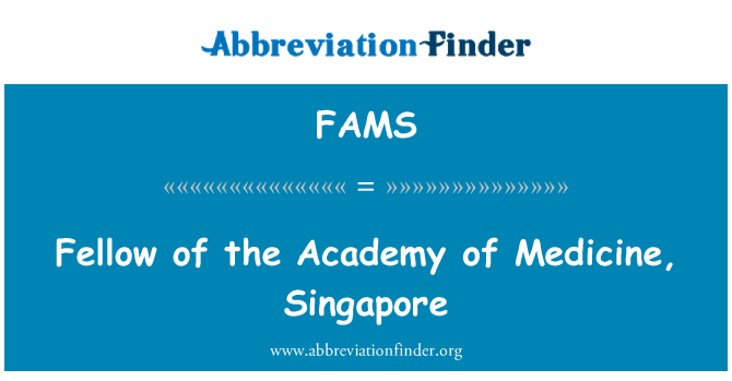 FAMS: L-individwu tal-Akkademja tal-mediċina, Singapore