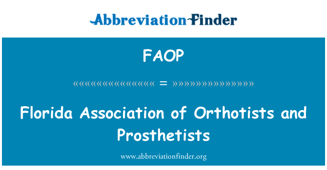 FAOP: Associazione Florida Orthotists e Prosthetists