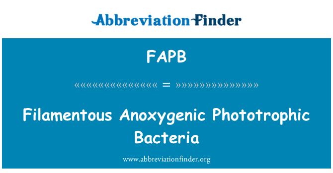 FAPB: Vláknité Anoxygenic fototrofních bakterií