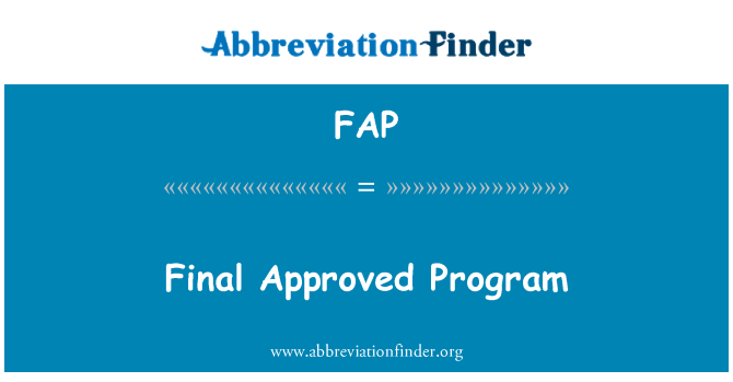 FAP: Il-programm approvat finali