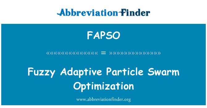 FAPSO: Fuzzy Adaptive partikel sværm optimering