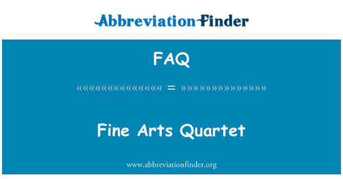 FAQ: Fine Arts kvartet