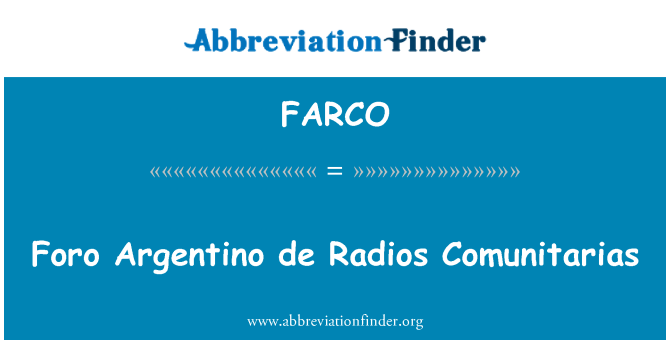 FARCO: Foro Argentino de radia Comunitarias