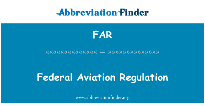 FAR: תקנה רשות התעופה הפדרלית האמריקאית