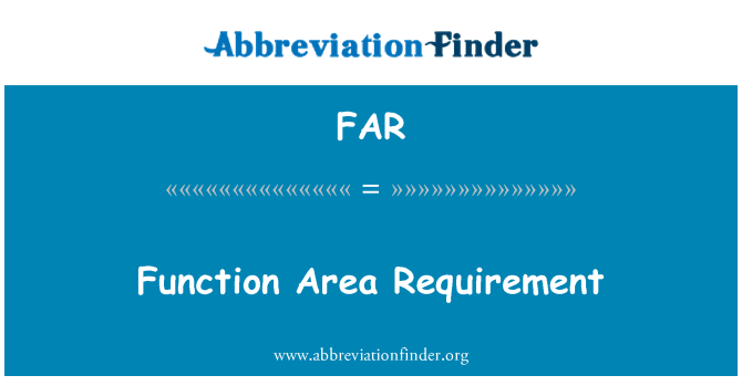 FAR: Funzione Area requisito