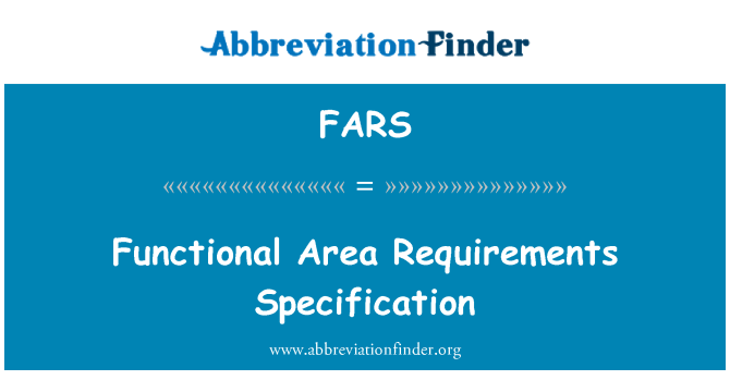 FARS: Especificación de requisitos de área funcional