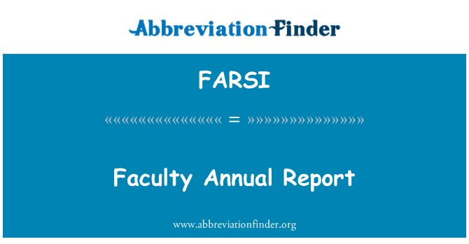 FARSI: Faculty Annual Report