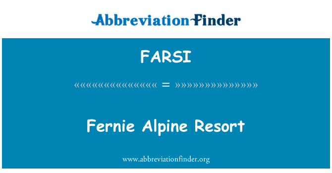 FARSI: Fernie Alpine Resort