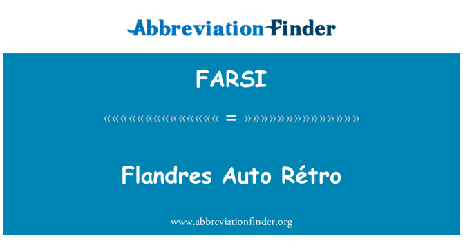 FARSI: Rétro Flandres Auto