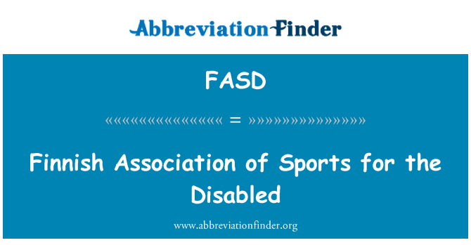 FASD: معذور افراد کے لئے کھیلوں کی فِنش ایسوسی ایشن