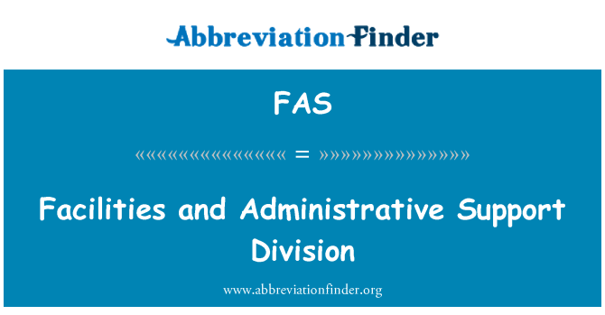 FAS: 시설 및 관리 지원 부문