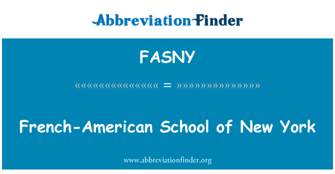 FASNY: Francés-American School de Nueva York