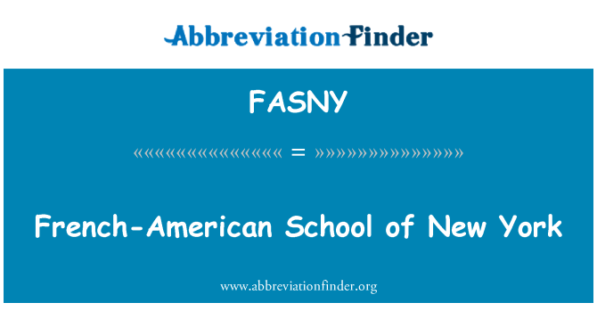 FASNY: Frans-Amerikaanse School van New York