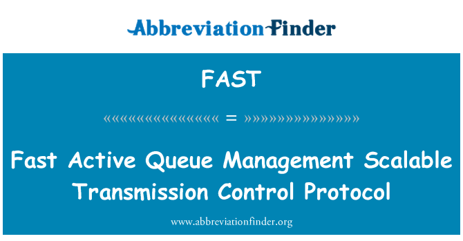 FAST: Fast Active Queue Management Scalable Transmission Control Protocol