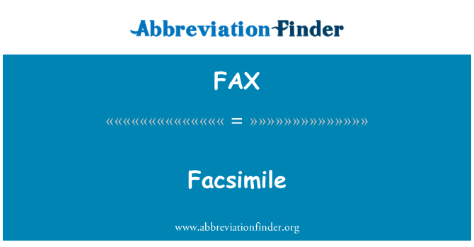 FAX: Faksimili