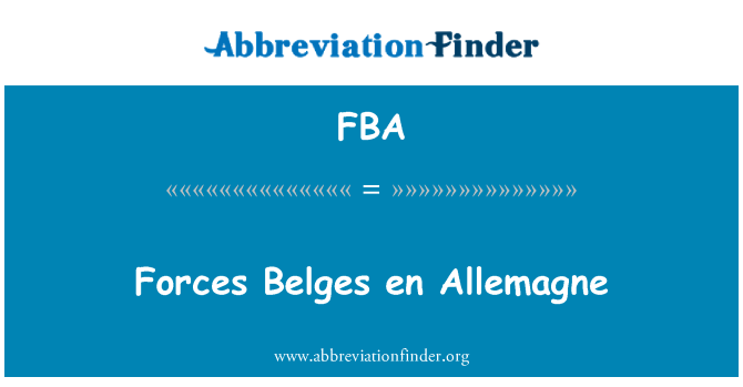 FBA: 強制的に Belges en Allemagne
