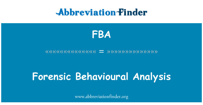 FBA: 法医的行为分析