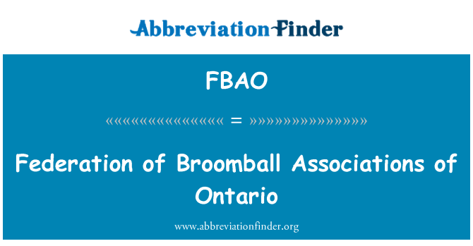 FBAO: Persekutuan Persatuan-Persatuan Broomball di Ontario