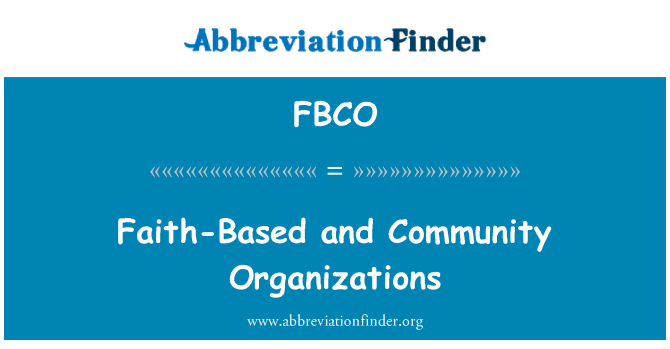 FBCO: Vjeru-Based organizacija i zajednica