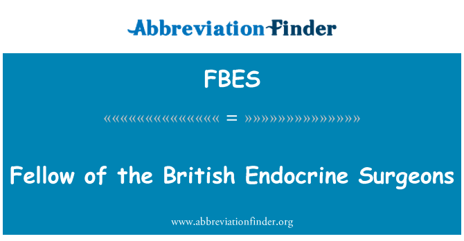 FBES: Pracovník britské endokrinní chirurgů