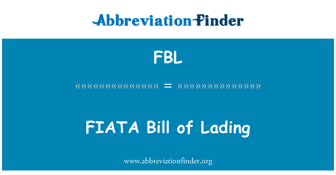 FBL: Bill FIATA de Chargement