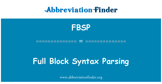 FBSP: Pilnu bloku sintakses parsēšanas