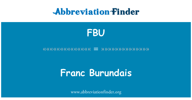 FBU: الفرنك البوروندي
